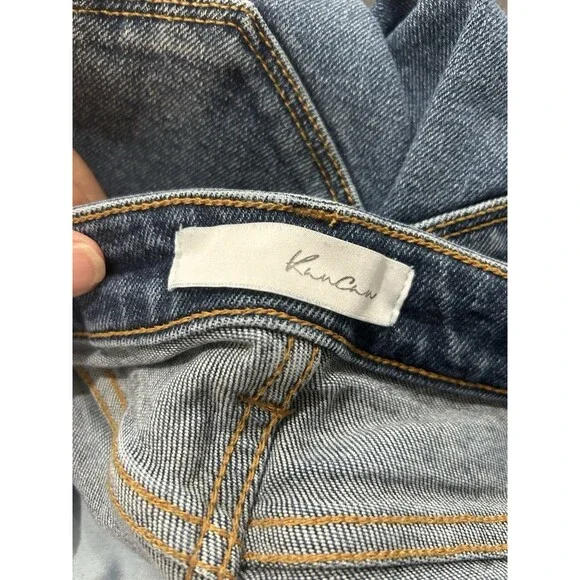 Kancan Women’s Size 13 / 30 Dark Wash Distressed Estilo Jeans High Rise Tapered - Picture 3 of 7